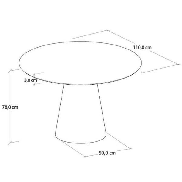 Imagem de Mesa Cone Redonda 4 Lugares Tampo Branco/Imbuia 1,1m Cerc