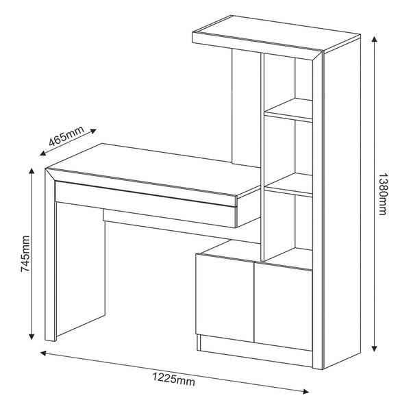 Imagem de Mesa Conjunto para Escritório Home Office ME4143 MDP Carvalho G69 - Gran Belo