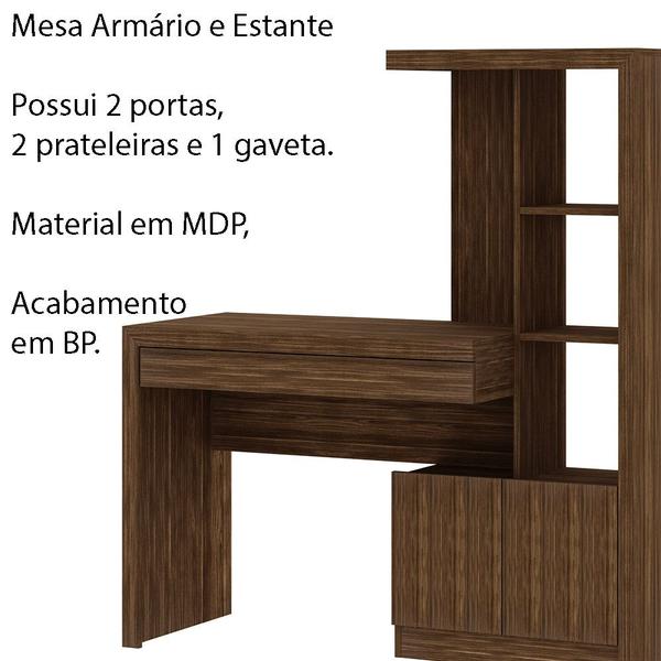 Imagem de Mesa Conjunto para Escritório Home Office ME4143 MDP Nogal G69 - Gran Belo