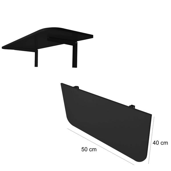 Imagem de Mesa Cozinha Ou Quarto Dobrável Multiuso De Parede 50x40cm Preta