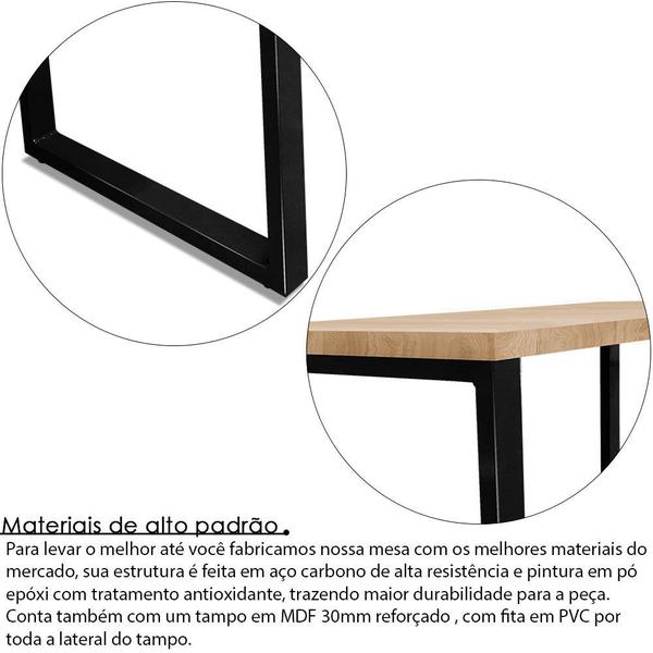 Imagem de Mesa Dallas Para Escritório Estudo Modelo Industrial Tampo MDF 120cm