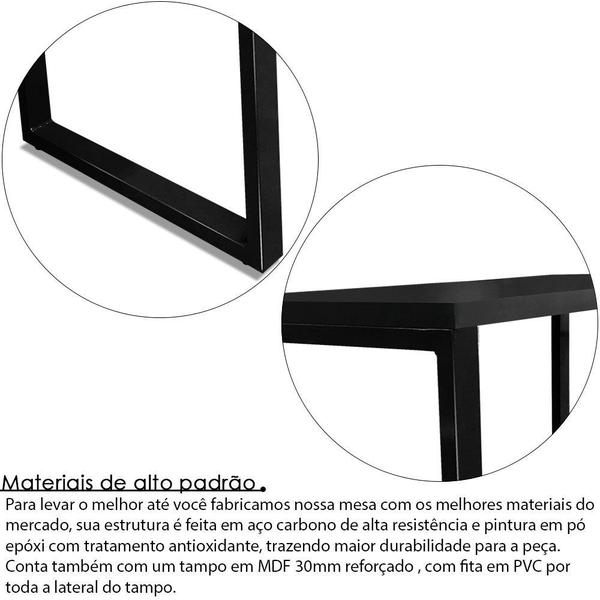 Imagem de Mesa Dallas Para Escritório Estudo Modelo Industrial Tampo MDF 120cm