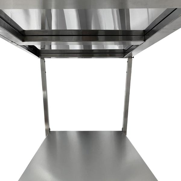 Imagem de Mesa de Aço Inox Industrial 180x70x90 cm com 1 Prateleira Plano Liso com Espelho Nortinox