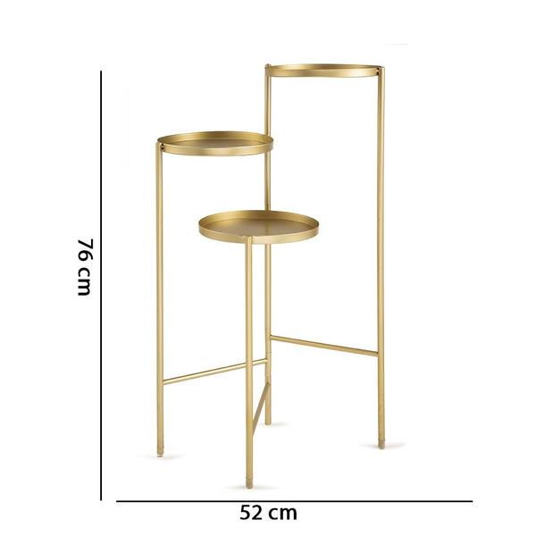 Imagem de Mesa de Apoio Dourada 76x52 cm - D'Rossi