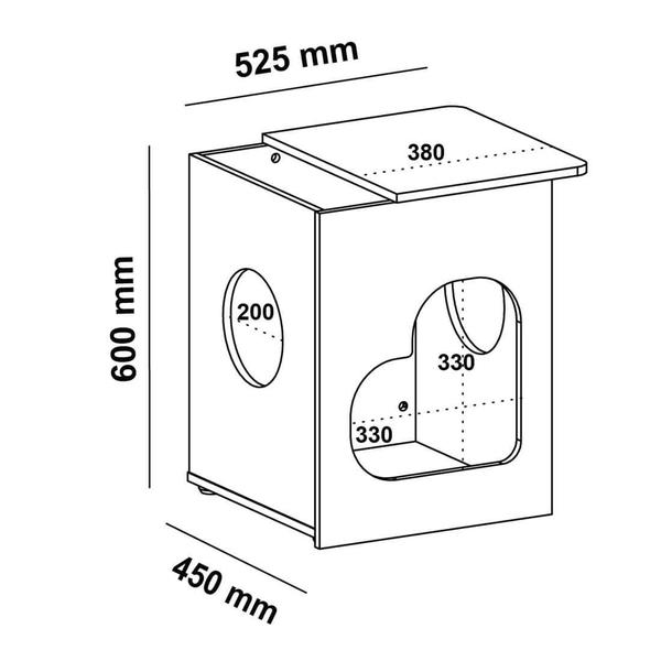 Imagem de Mesa de Apoio e Lateral com Nicho Espaçoso para Pet Artely Pet Encanto 60x52x45cm