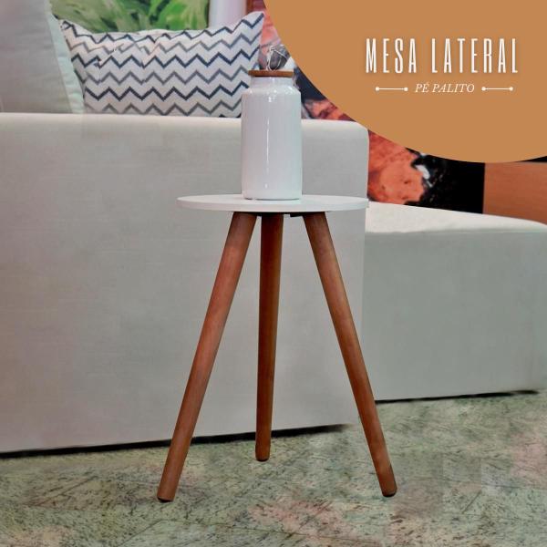 Imagem de Mesa De Apoio E Lateral Sofa Mdf  E Madeira