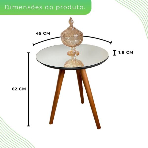 Imagem de Mesa de Apoio Lateral 45cm X 45cm X 62cm Esmeralda