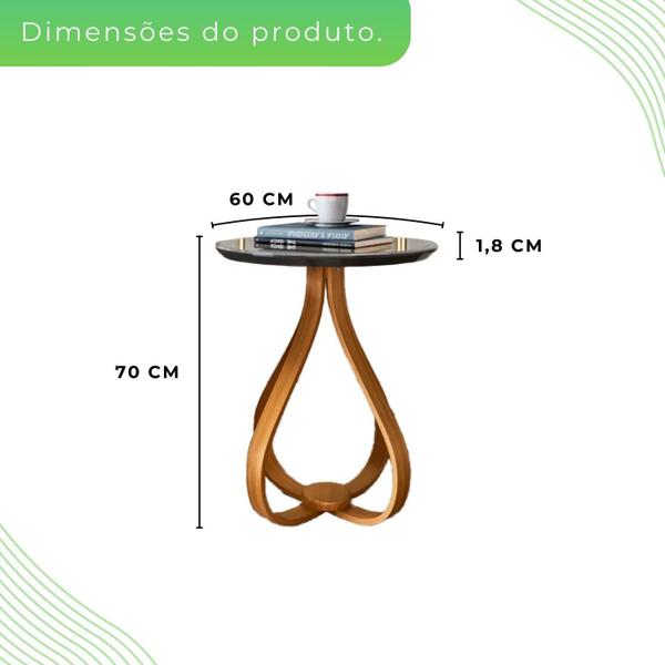 Imagem de Mesa de Apoio Lateral 60cm X 60cm X 70cm Rubi