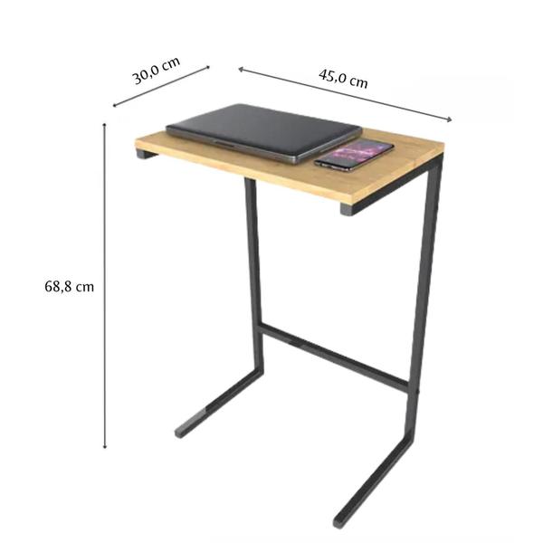 Imagem de Mesa De Apoio Lateral Canto Para Sofá Cama Suporte Notebook