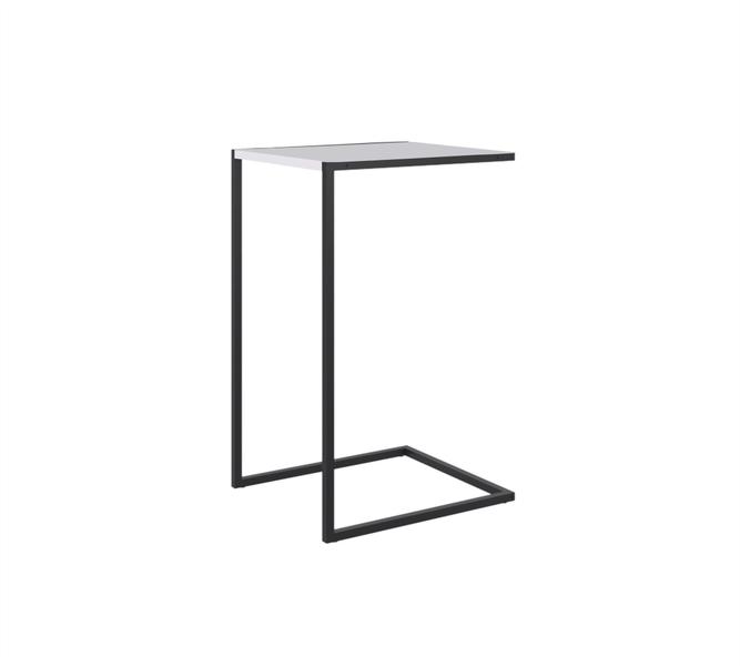 Imagem de Mesa de Apoio Lateral Industrial - Branco/Preto