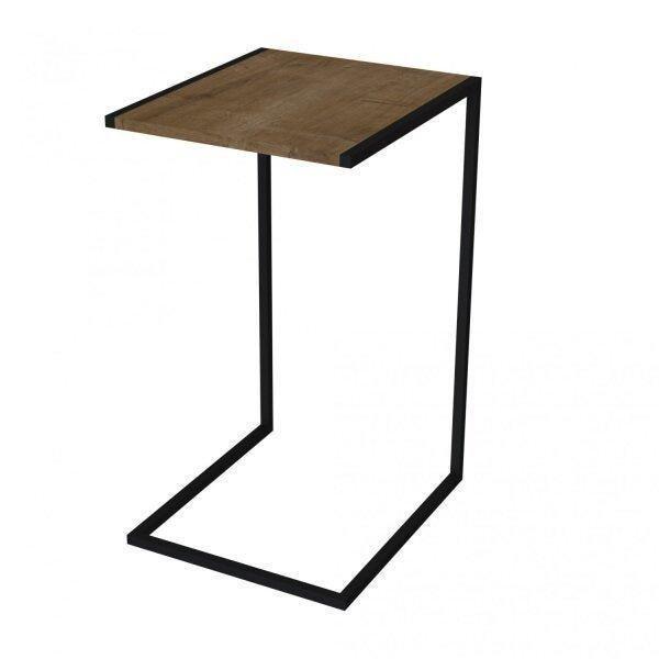 Imagem de Mesa de Apoio Lateral Industrial - Carvalho/Preto