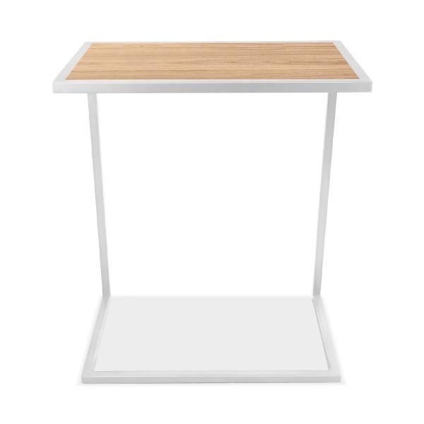 Imagem de Mesa de Apoio Lateral para Sofá Belfast Branco e Jade