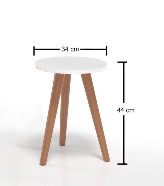 Imagem de Mesa De Apoio Retro Tampo De Mdf Branca Com Pés Palito