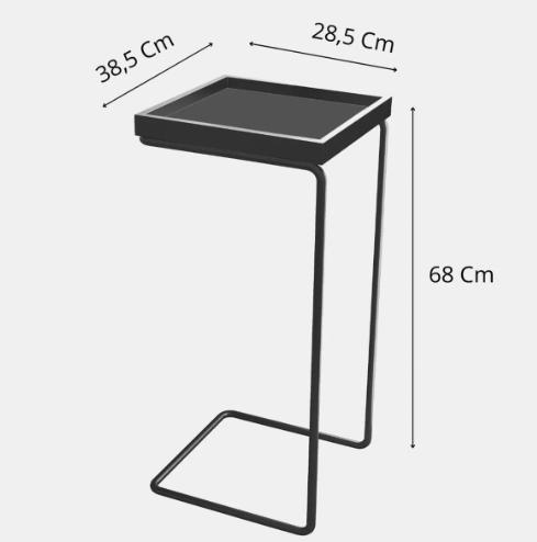 Imagem de Mesa De Apoio Sofá Anny Base Metal Ouro Tampo Mel