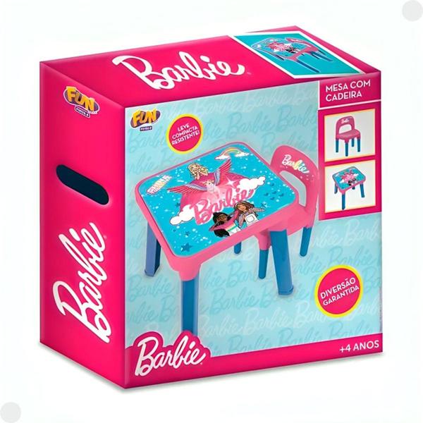 Imagem de Mesa De Atividades Barbie C/ Cadeira Rosa F01640 - Fun - Fun Divirta-se