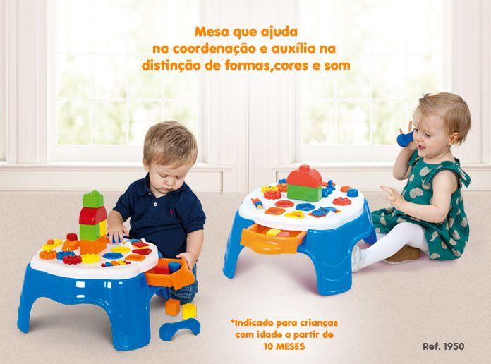 Mesa de Atividades Didáticas - Play Time - Azul - Cotiplás Imagem de Mesa de Atividades Didáticas - Play Time - Azul - Cotiplás