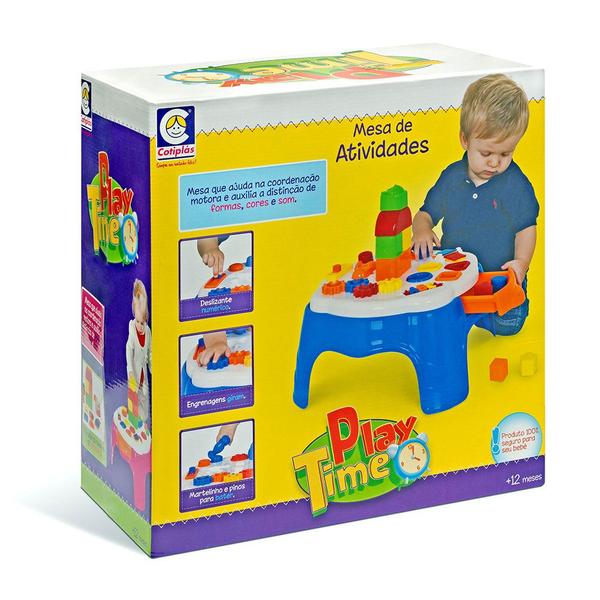 Mesa de Atividades Didáticas - Play Time - Azul - Cotiplás Imagem de Mesa de Atividades Didáticas - Play Time - Azul - Cotiplás