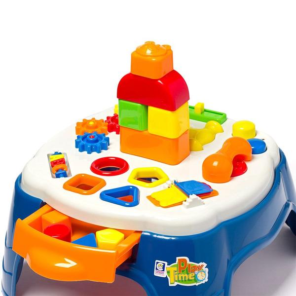 Mesa de Atividades Didáticas - Play Time - Azul - Cotiplás Imagem de Mesa de Atividades Didáticas - Play Time - Azul - Cotiplás