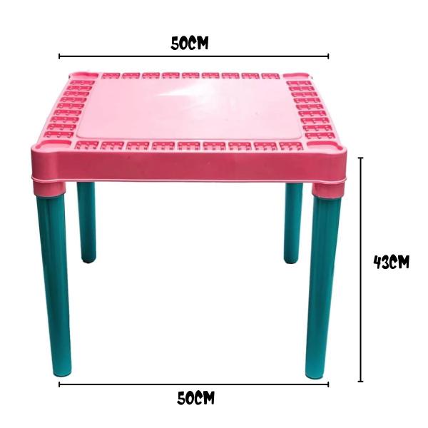 Imagem de Mesa De Atividades Infantil Rosa Com 2 Cadeiras Desmontável