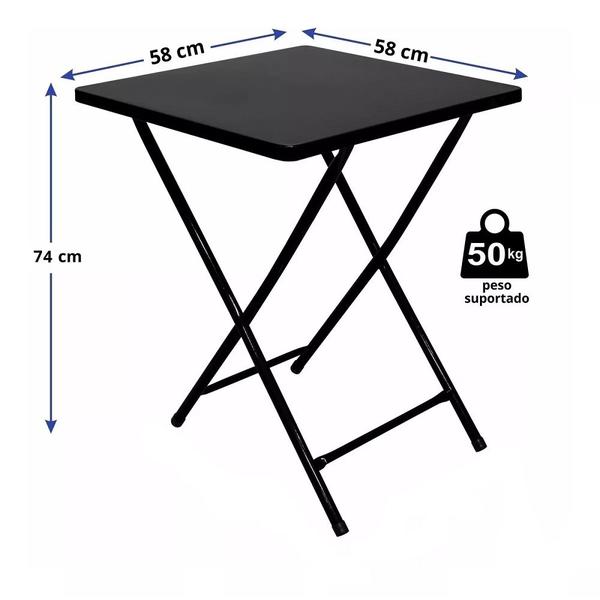 Imagem de Mesa De Bar Dobrável Quadrada Em Aço Antiferrugem Para Restaurante Lanchonete Cozinha Área De Lazer