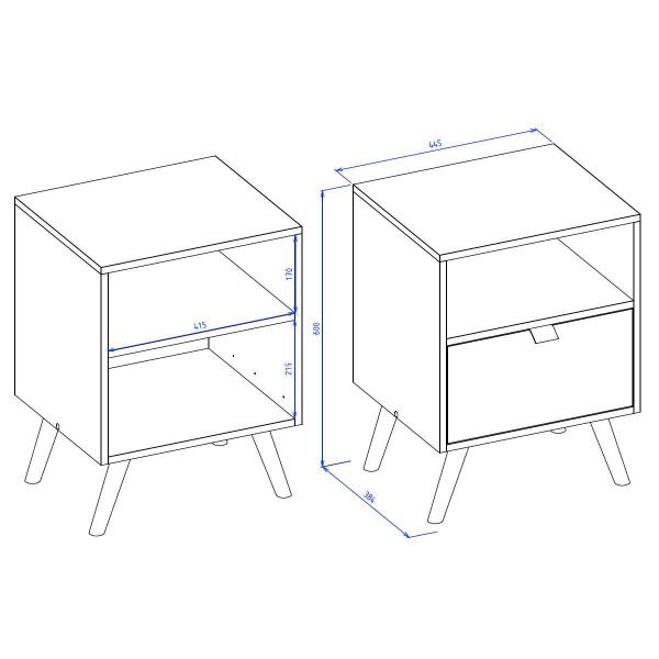 Imagem de Mesa de Cabeceira 1 Gaveta com Pés Retrô Multimóveis CR35204