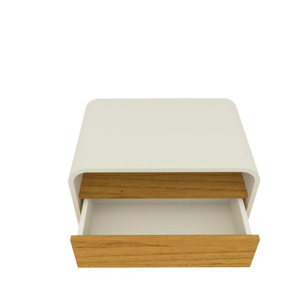 Imagem de Mesa de Cabeceira 1 Gaveta Innova Moderno Off White/Naturale