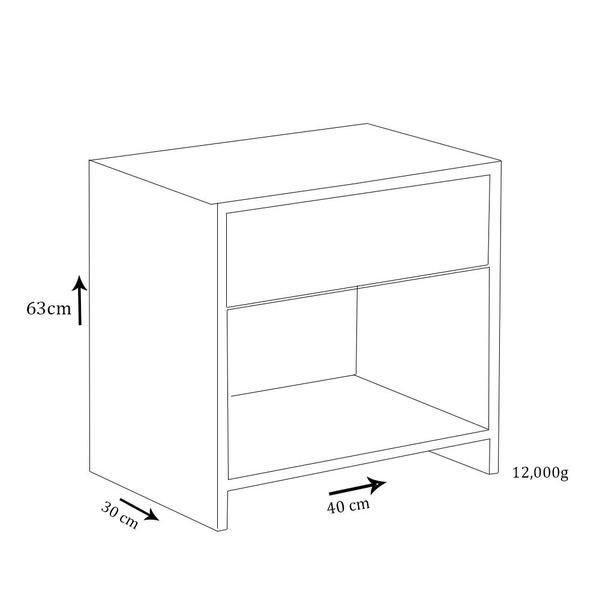 Imagem de Mesa de Cabeceira 1 Gaveta Natural Em Mdf