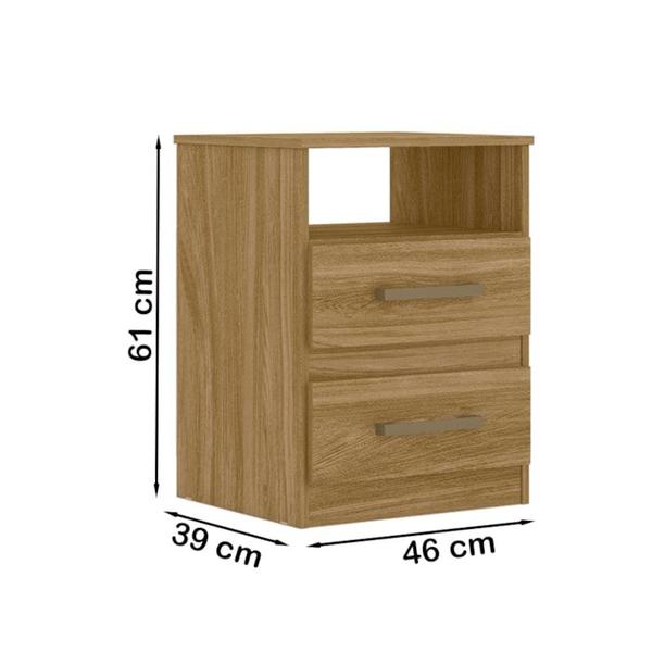 Imagem de Mesa De Cabeceira 2 Gavetas 7090 Freijo Moval