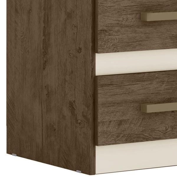 Imagem de Mesa De Cabeceira 2 Gavetas 7093 Castanho Wood Avela Wood Off White Flex Moval