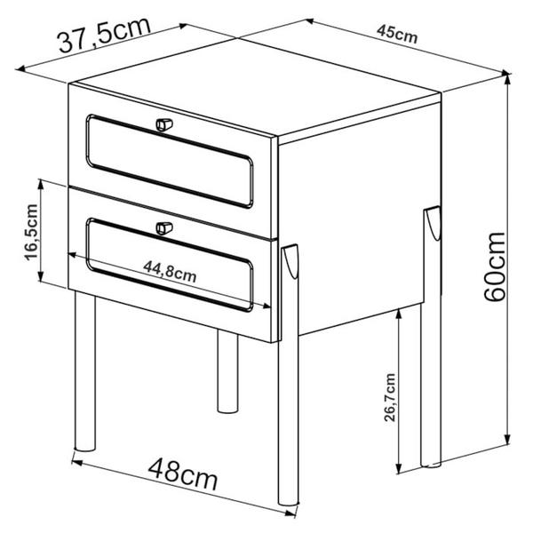 Imagem de Mesa de Cabeceira 2 Gavetas Palhinha 27933 Linha Oslo Hanover Artesano