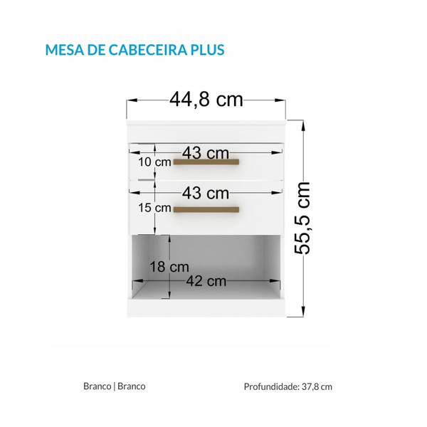 Imagem de Mesa de Cabeceira 2 Gavetas Plus Santos Andirá