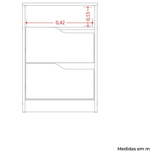 Imagem de Mesa de Cabeceira 2 Gavetas Sara Flex