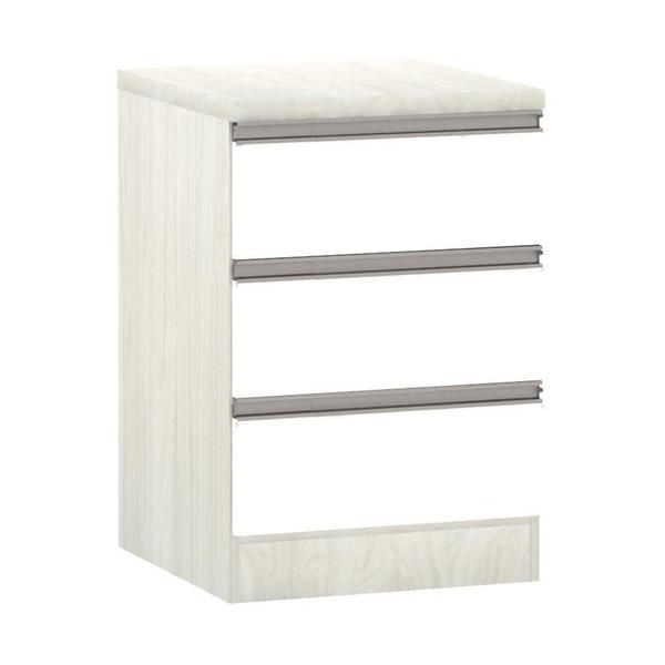 Imagem de Mesa De Cabeceira 3 Gavetas 40Cm Estrutura Legno Crema Prime