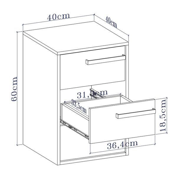 Imagem de Mesa de Cabeceira 3 Gavetas Originale Belmax