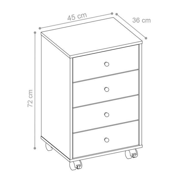 Imagem de Mesa de Cabeceira 4 Gavetas James Nogal