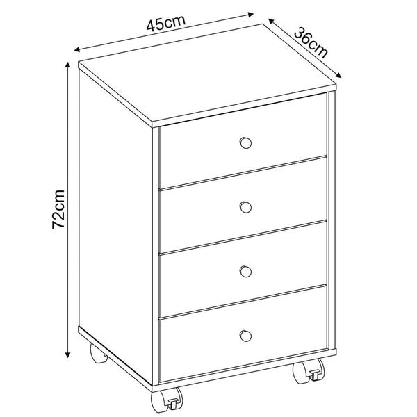 Imagem de Mesa De Cabeceira 4 Gavetas Presence D02 Branco - Mpozenato