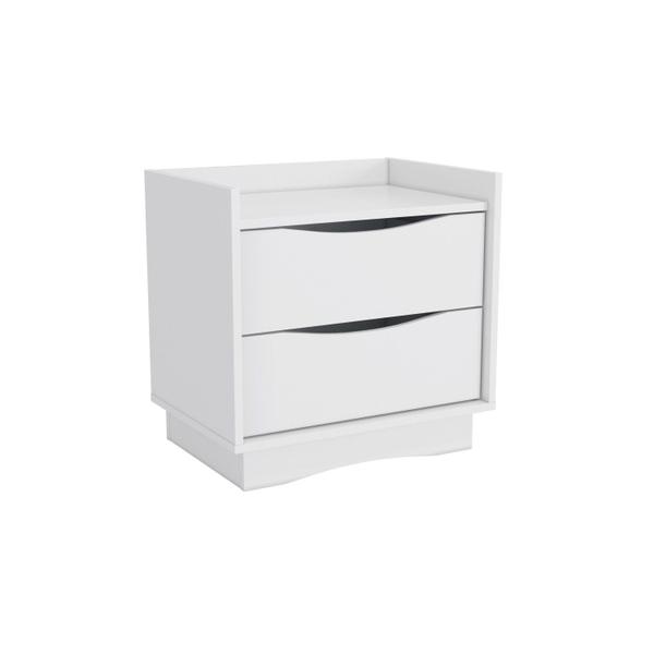 Imagem de Mesa de Cabeceira 52cm X 54cm 2 Gavetas Branco