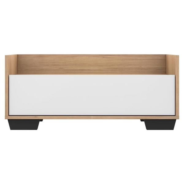 Imagem de Mesa de Cabeceira 80 cm c/ Pés Quadrados Multimóveis Rustic/Branco/Preto