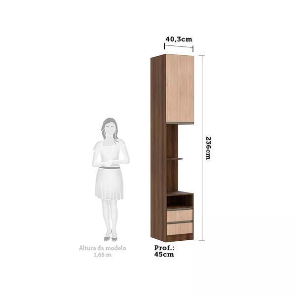 Imagem de Mesa de Cabeceira Alta Esquerdo 1 Porta 40cm Prime Luciane Móveis