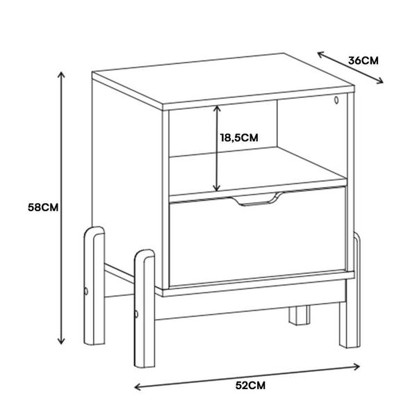 Imagem de Mesa de Cabeceira Antares 1 Gaveta - Casa D