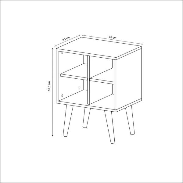 Imagem de Mesa de Cabeceira/Apoio Multimóveis CR35015 Natural/Off White