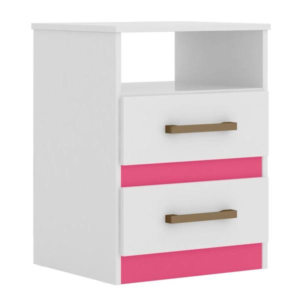 Imagem de Mesa de Cabeceira Ares Flex M07 Branco/Rosa/Azul/Lilás - Mpozenato