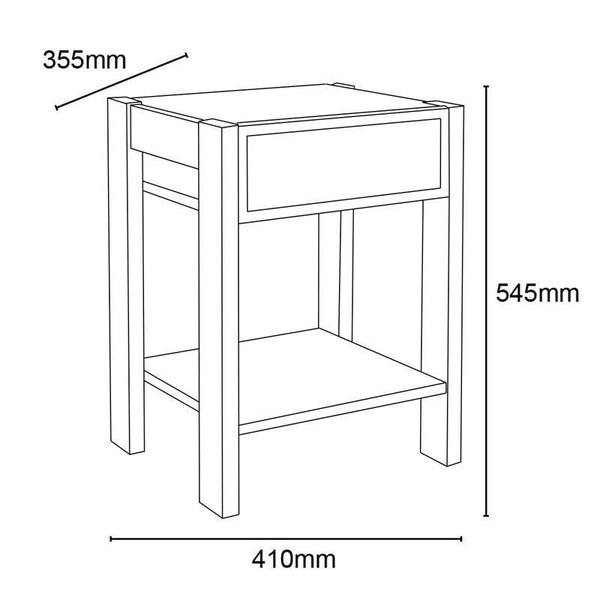 Imagem de Mesa de cabeçeira AZ1016 Nogal/Branco - Ammo