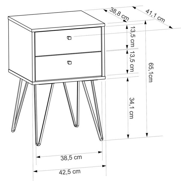 Imagem de Mesa de Cabeceira Bled 2 Gavetas Off White - Olivar Móveis