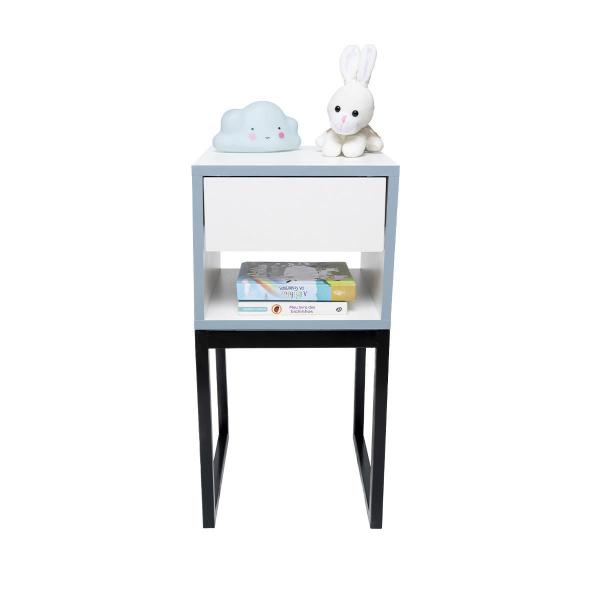 Imagem de Mesa De Cabeceira Branca 30Cm Quarto Infantil ul Eco Preta