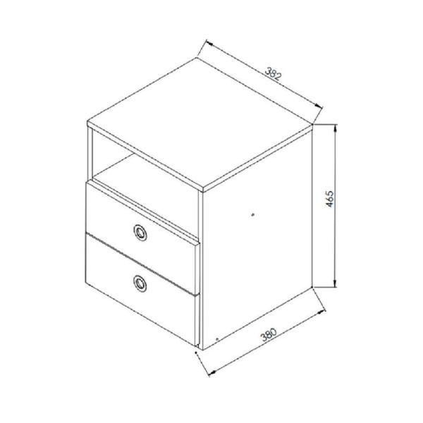 Imagem de Mesa de Cabeceira Com 2 Gavetas e 1 Prateleira Tókio Art in Móveis