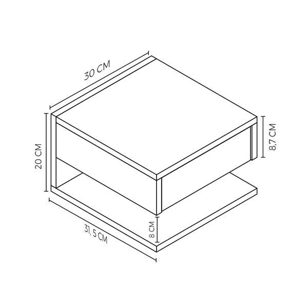 Imagem de Mesa De Cabeceira Com Gaveta Superior Slim Quarto Mdf