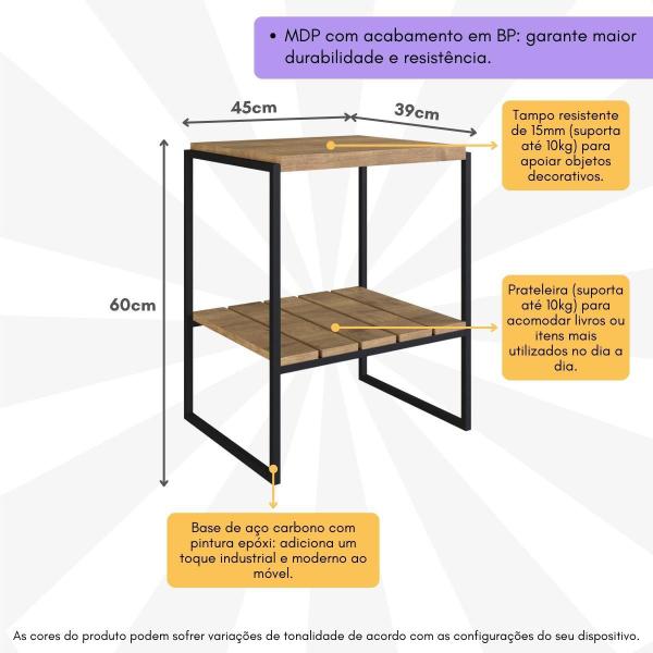 Imagem de Mesa de Cabeceira com Prateleira Multimóveis CR35219