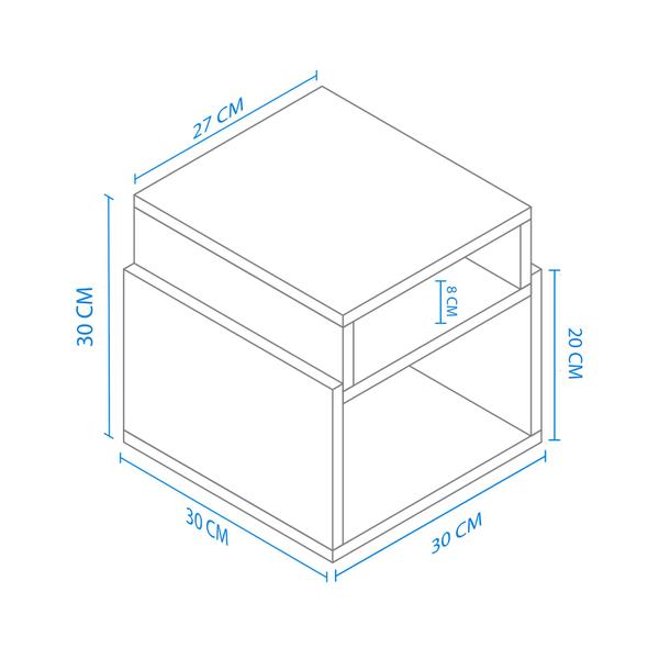 Imagem de Mesa De Cabeceira Com Prateleira Nicho Criado Mdf