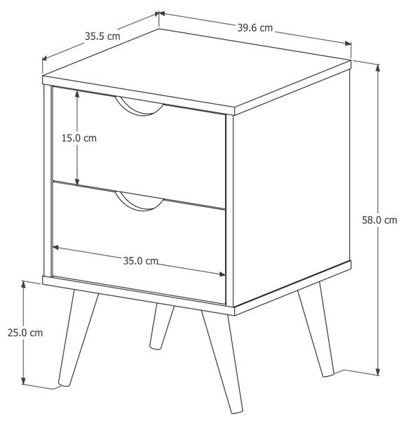 Imagem de Mesa de Cabeceira Decor Retrô Para Quarto Branco- Móveis Barboza